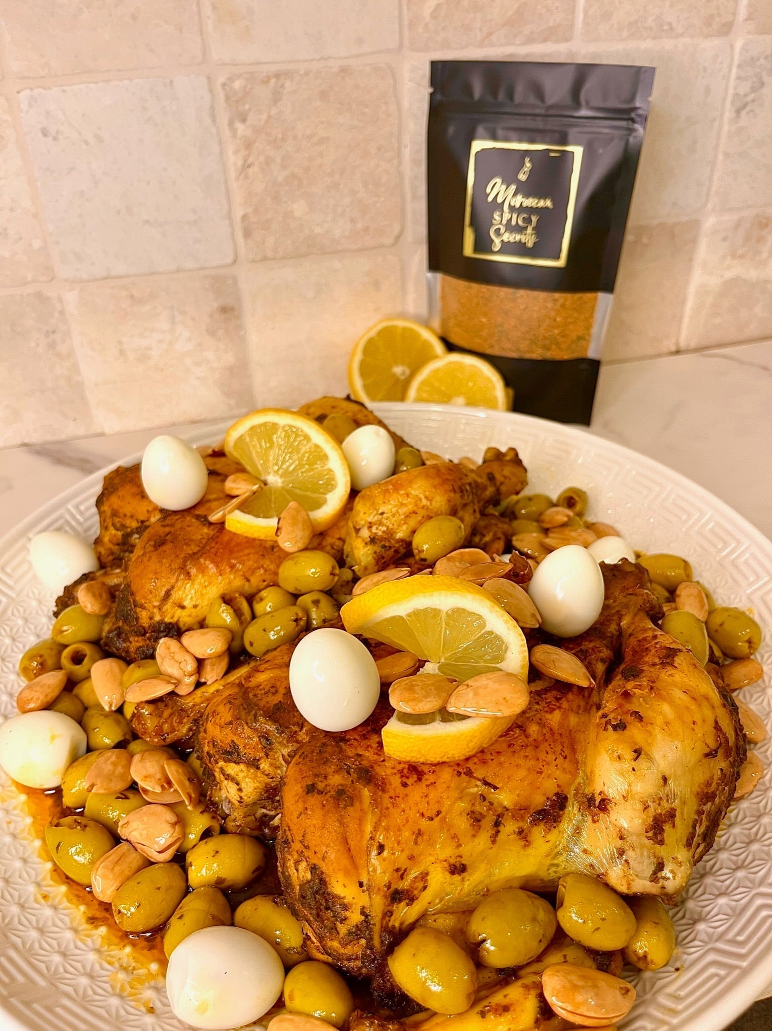 Gebraden kip op Marokkaanse wijze