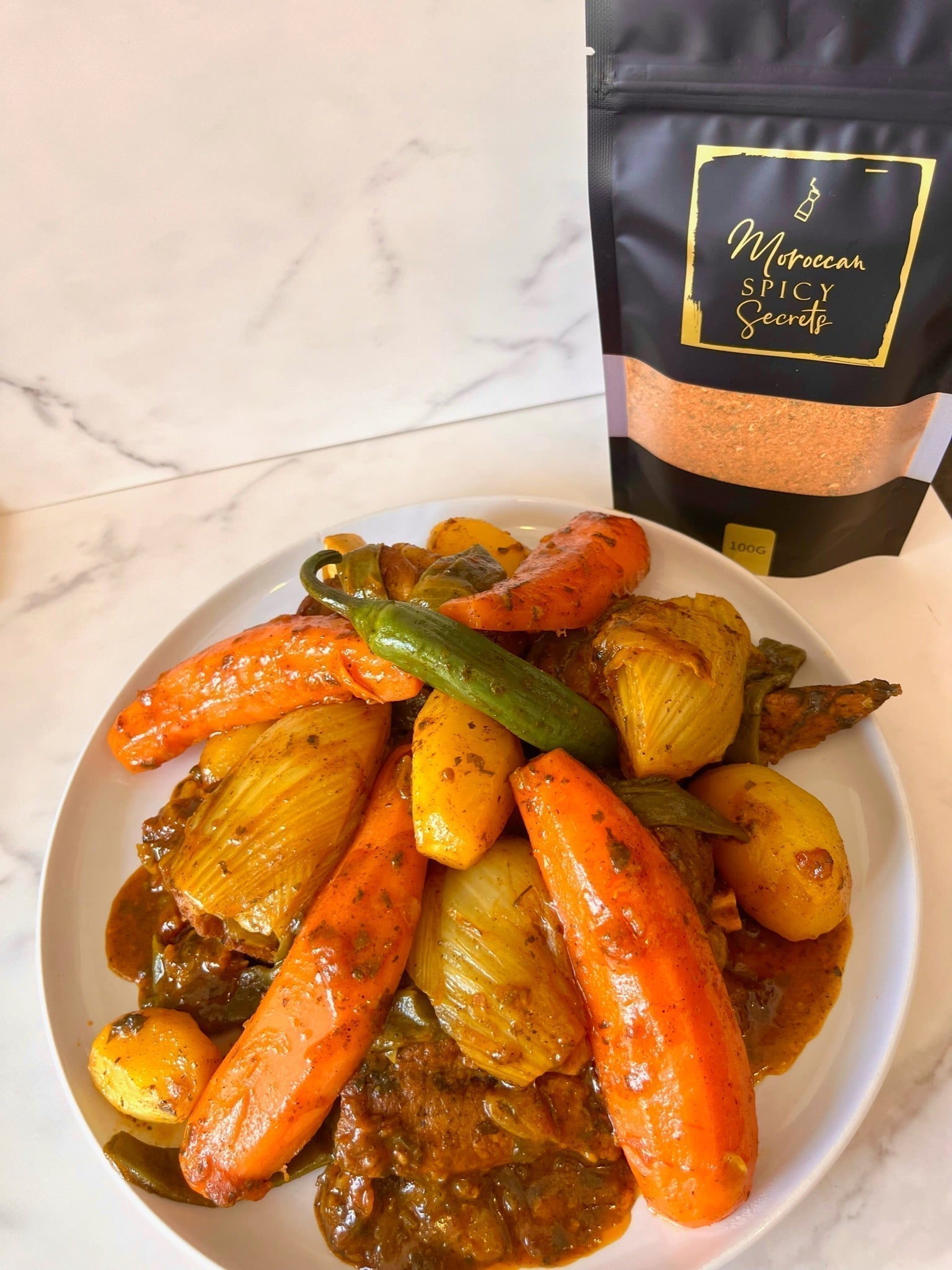 Marokkaans stoofpotje met vlees en groenten