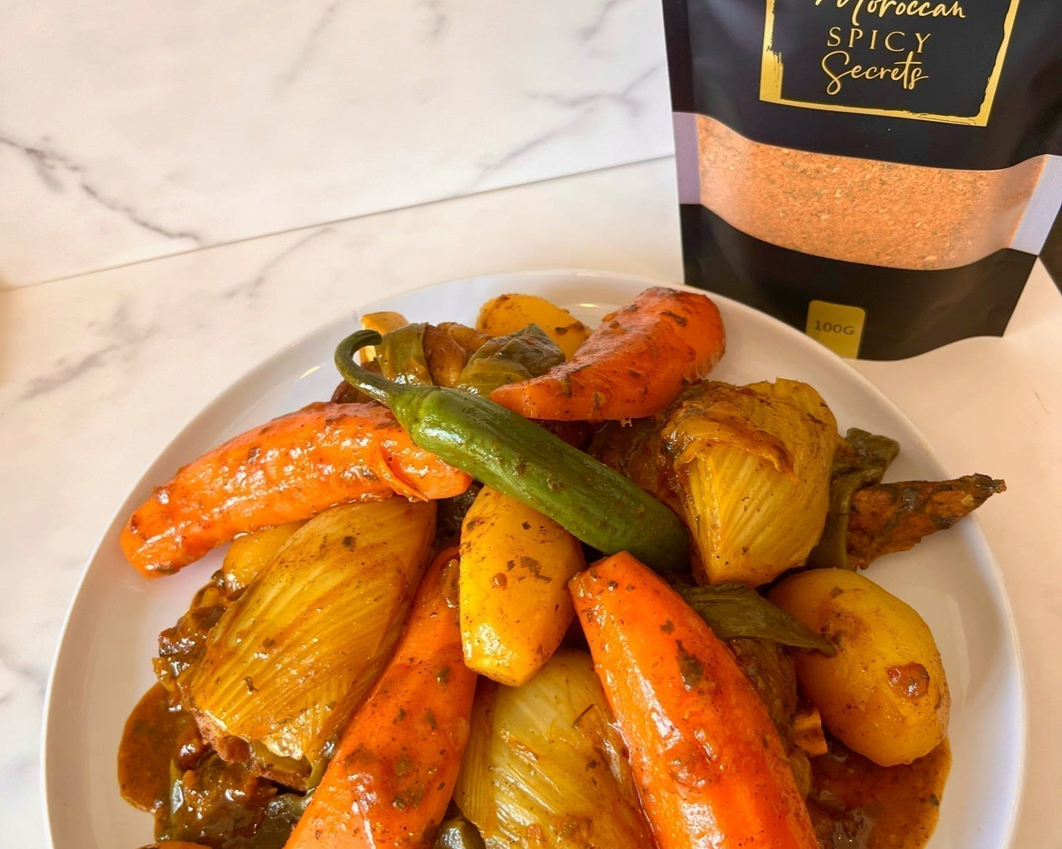 Marokkaans stoofpotje met vlees en groenten