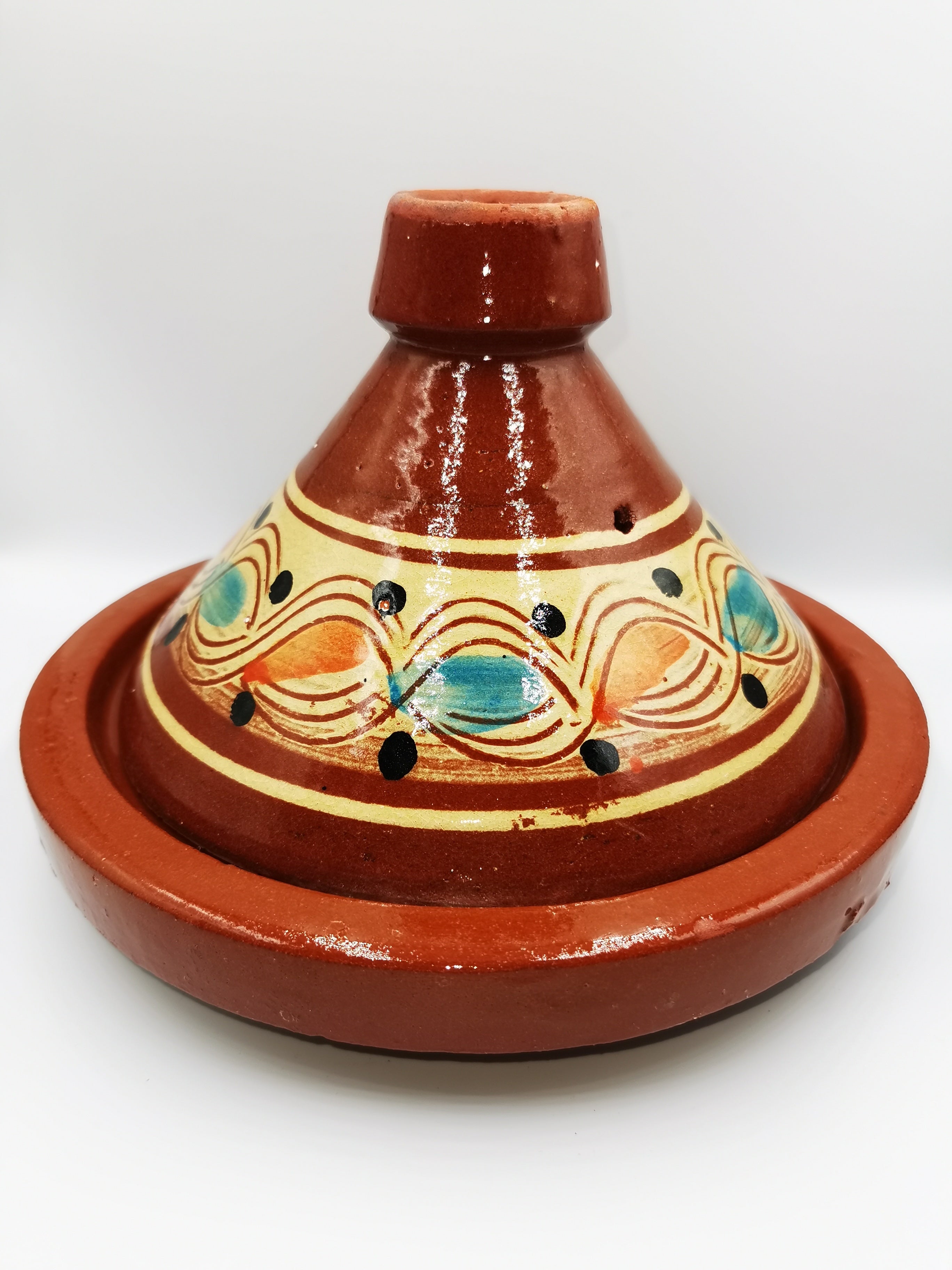 Tajine poterie décorée pour 2 personnes Ø 23 cm