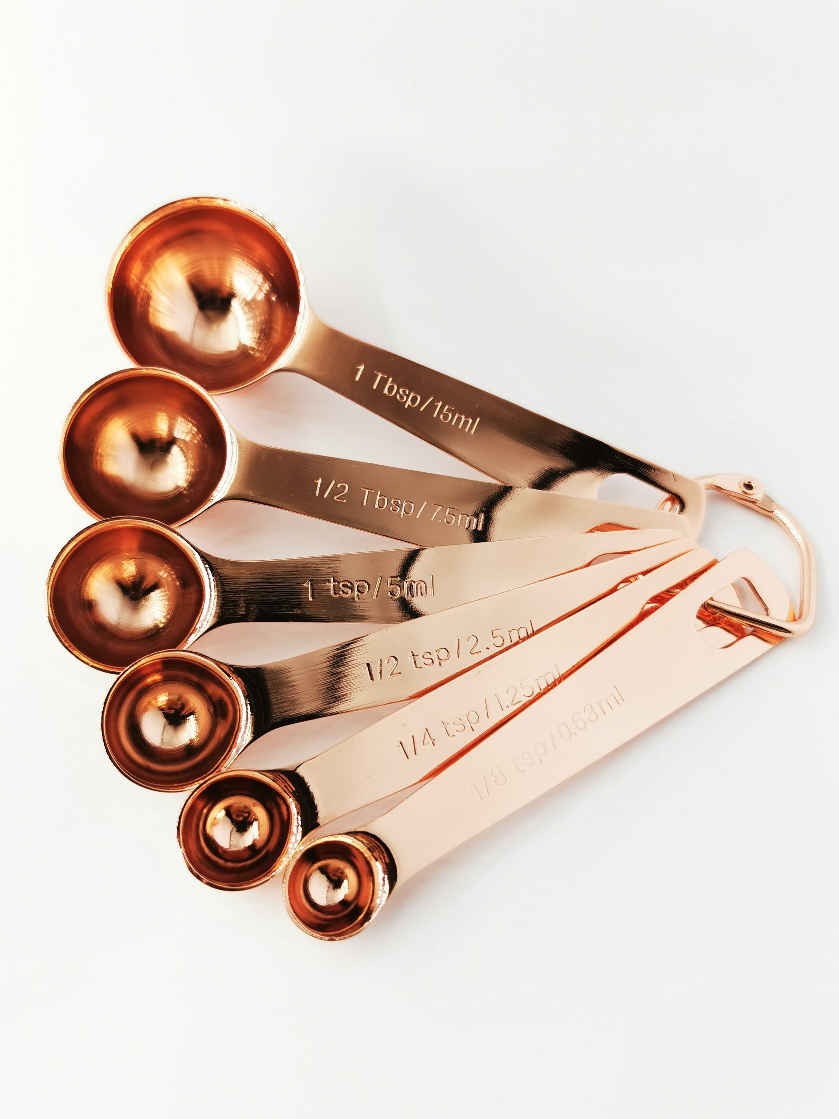 6 piece Luxury Rose gold measuring spoon set