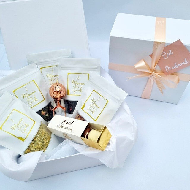 Peach Eid geschenkdoos thee en pralines