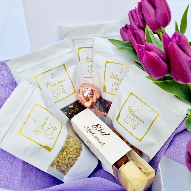 Coffret cadeau Lilas Eid de thé et chocolats